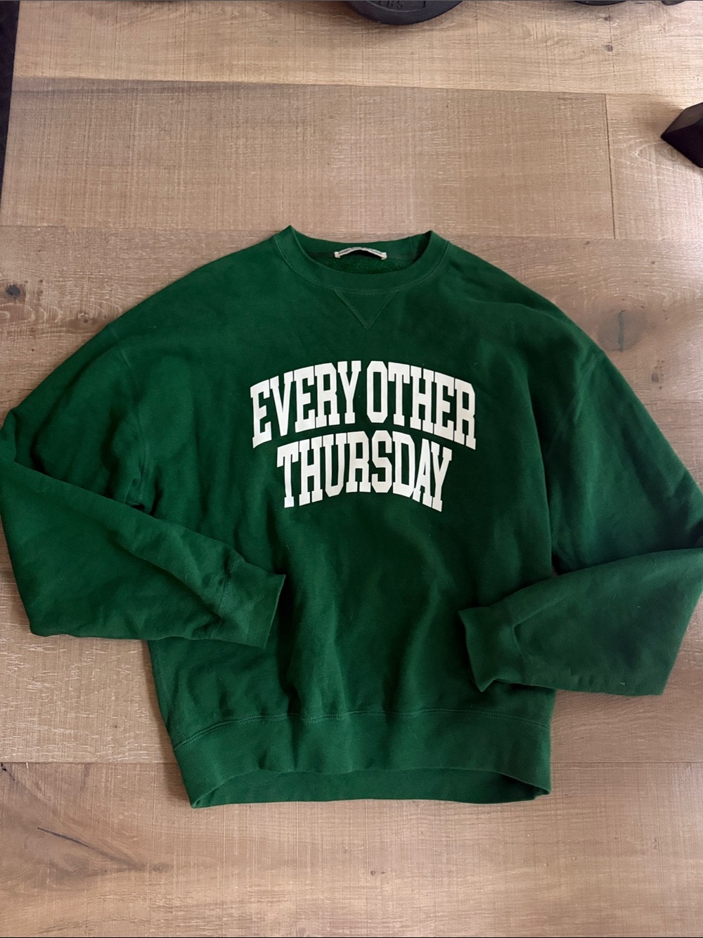 Every Other Thursday Green Crewneck Sweatshirt Medium